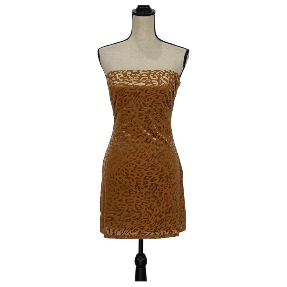 Silence + Noise Strapless Velvet Burnout Mini Dress - Size Large